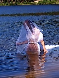 An older woman with perfect breast shape.