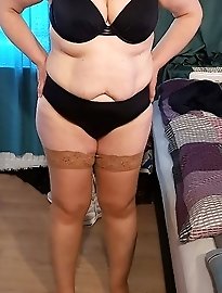 Beautiful legs in stockings.