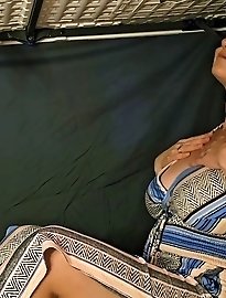Cum on Momâ€™s big and perky breasts, she is a mature woman.