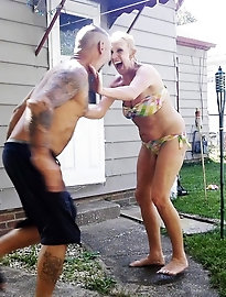 Skillful grannies take off provocative bra