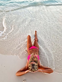 Topless mademoiselles are spreading lips