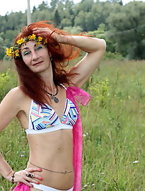 In Field with wreath