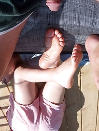 Enjoying sex toys with a dildo